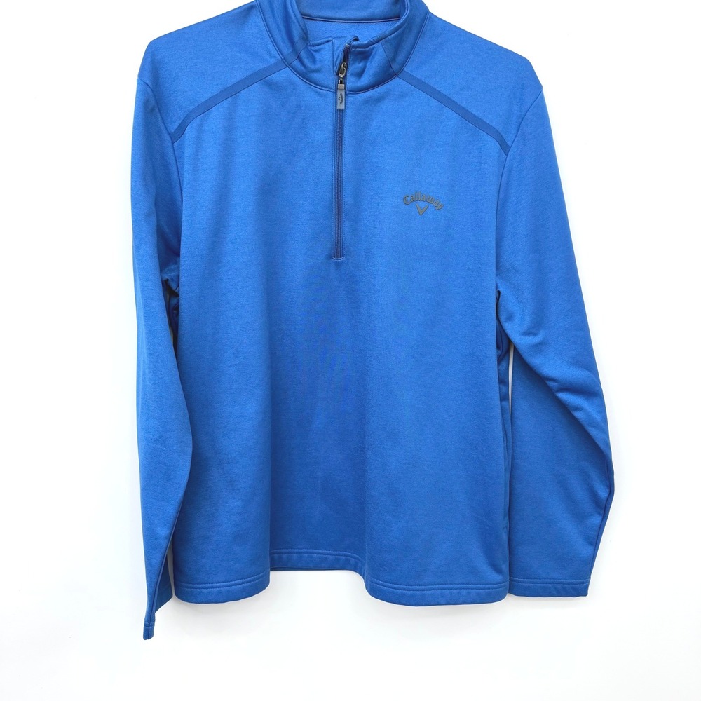 Callaway‎ Pullover Jacket Mens Large Blue Excellent 1/4 Zip Fleece Lined Golf